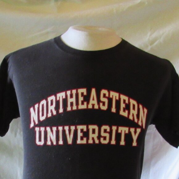 Northeastern University Black Champion T-Shirt Size Small 100% Cotton - Picture 1 of 5